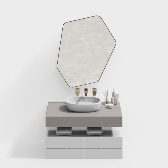 Minimalist Bathroom Vanity 3D model