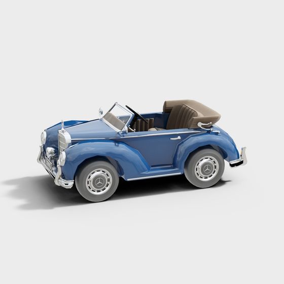 Retro Convertible Car 3D Model for Creative Projects