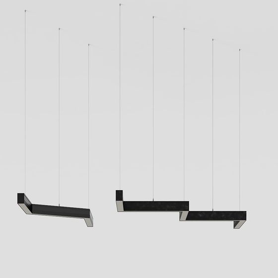 Suspended Light 3D Model - Futuristic Design