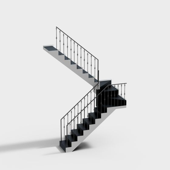 Elegant Staircase 3D model