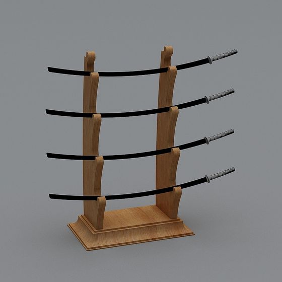 Elegant Samurai Sword Stand 3D model