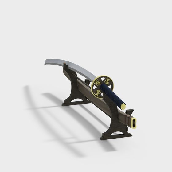 Elegant Samurai Sword Stand 3D model