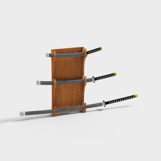 Samurai Sword Rack 3D model for Creative Projects