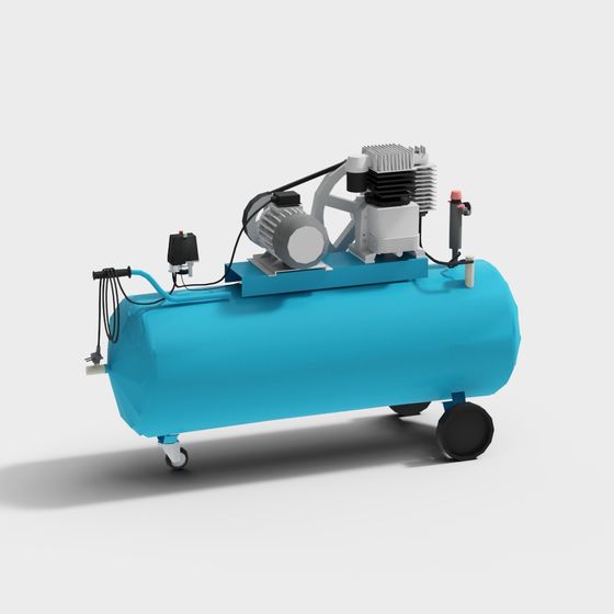 Stylish Low-Poly Air Compressor 3D model