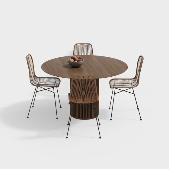 Скандинавский обеденный стол и набор стульев