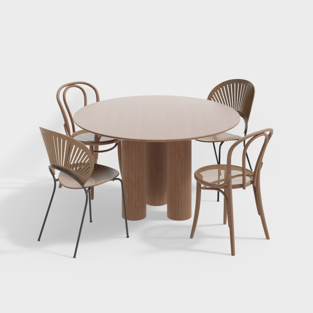 Combinaison table et chaises de dining nordique