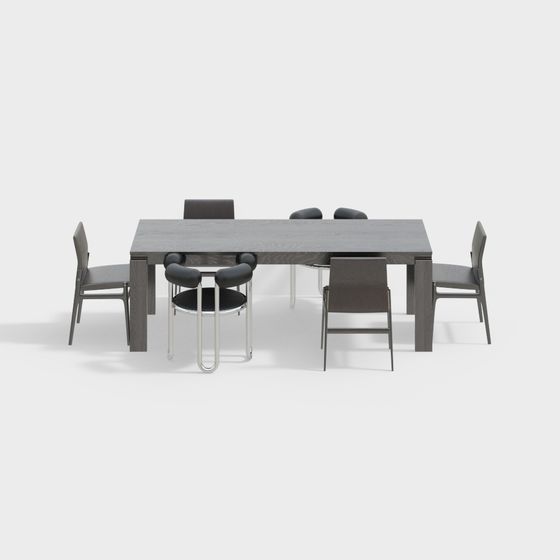 Urban Dining Table and Chair Set 3D model