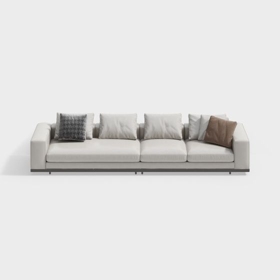 Chic Minimalist Sofa 3D model for Modern Interiors