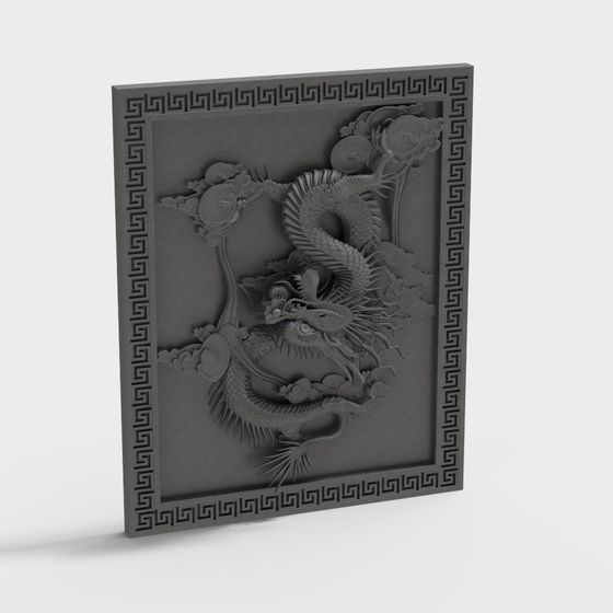 Dragon Relief 3D Model - Low Poly High Detail Design
