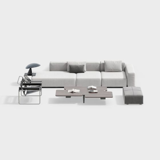 Urban Living Room Set 3D model for Creative Spaces