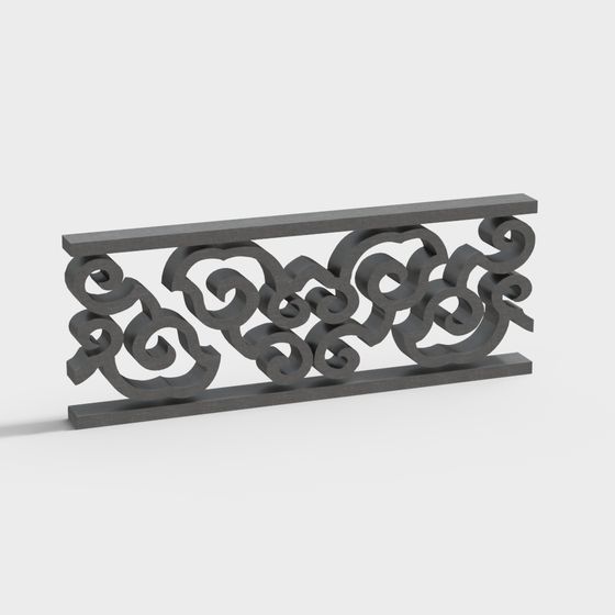 Curly Rail Elegant Railing Design 3D model