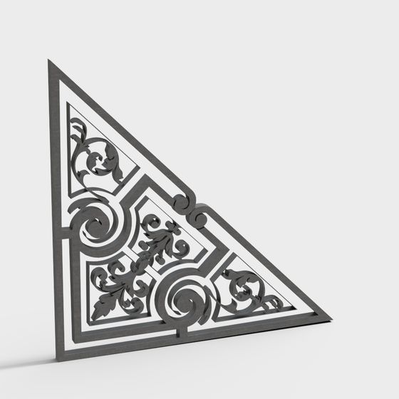 Triangular Iron Art Low-Poly 3D model