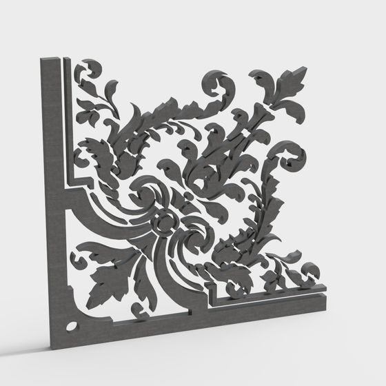 Victorian Scrollwork Panel 3D model