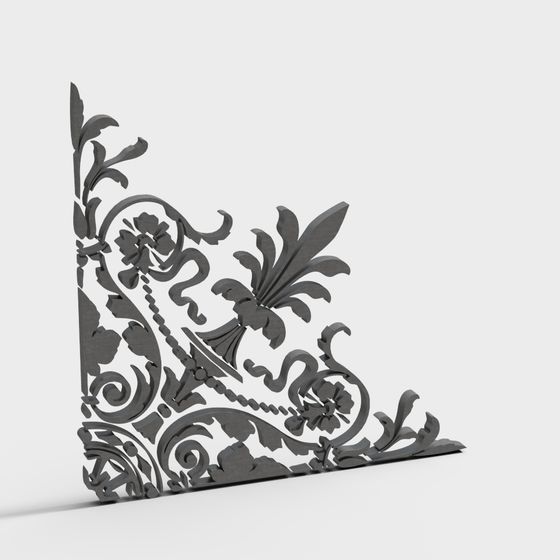 Victorian Corner Scroll 3D model