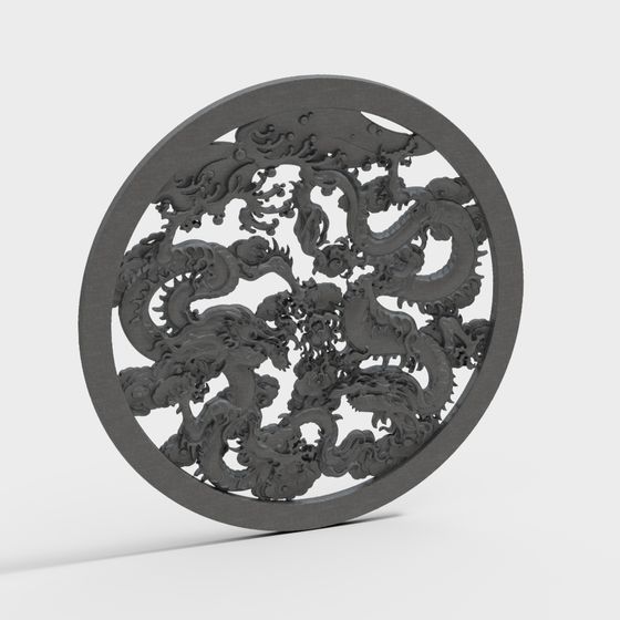 Dragon Dance Round Window 3D model