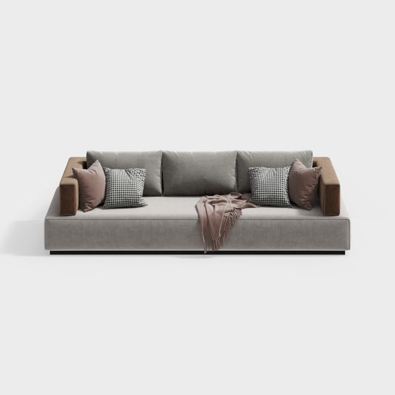 Chic Low-Polygon Sofa 3D model for Contemporary Spaces