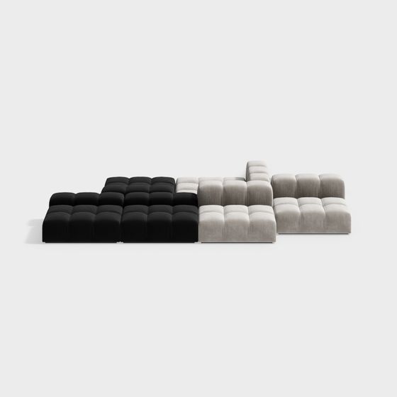Geometric Minimalist 3D Sofa Model