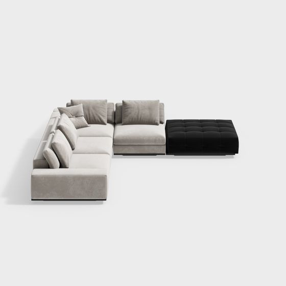 Modern Low Poly Sofa 3D model for Creative Spaces