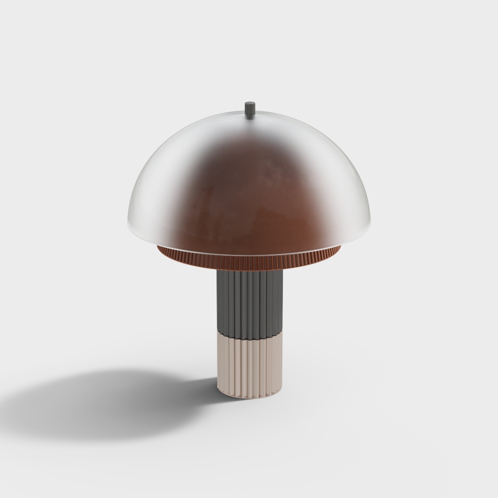 Elegant Low-Polygon Floor Lamp 3D Model – Brown Metallic Accent