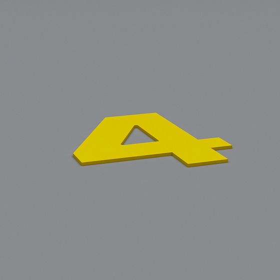 Stylish Low-Poly Letter 'A' 3D model