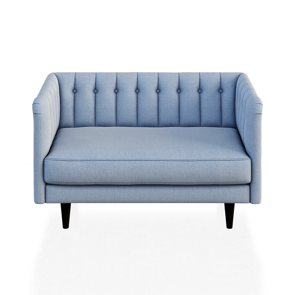 Chic Chesterfield Sofa 3D Model – Light Blue Upholstery