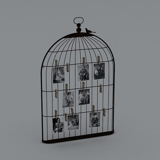 Nostalgic Frame Birdcage 3D Model