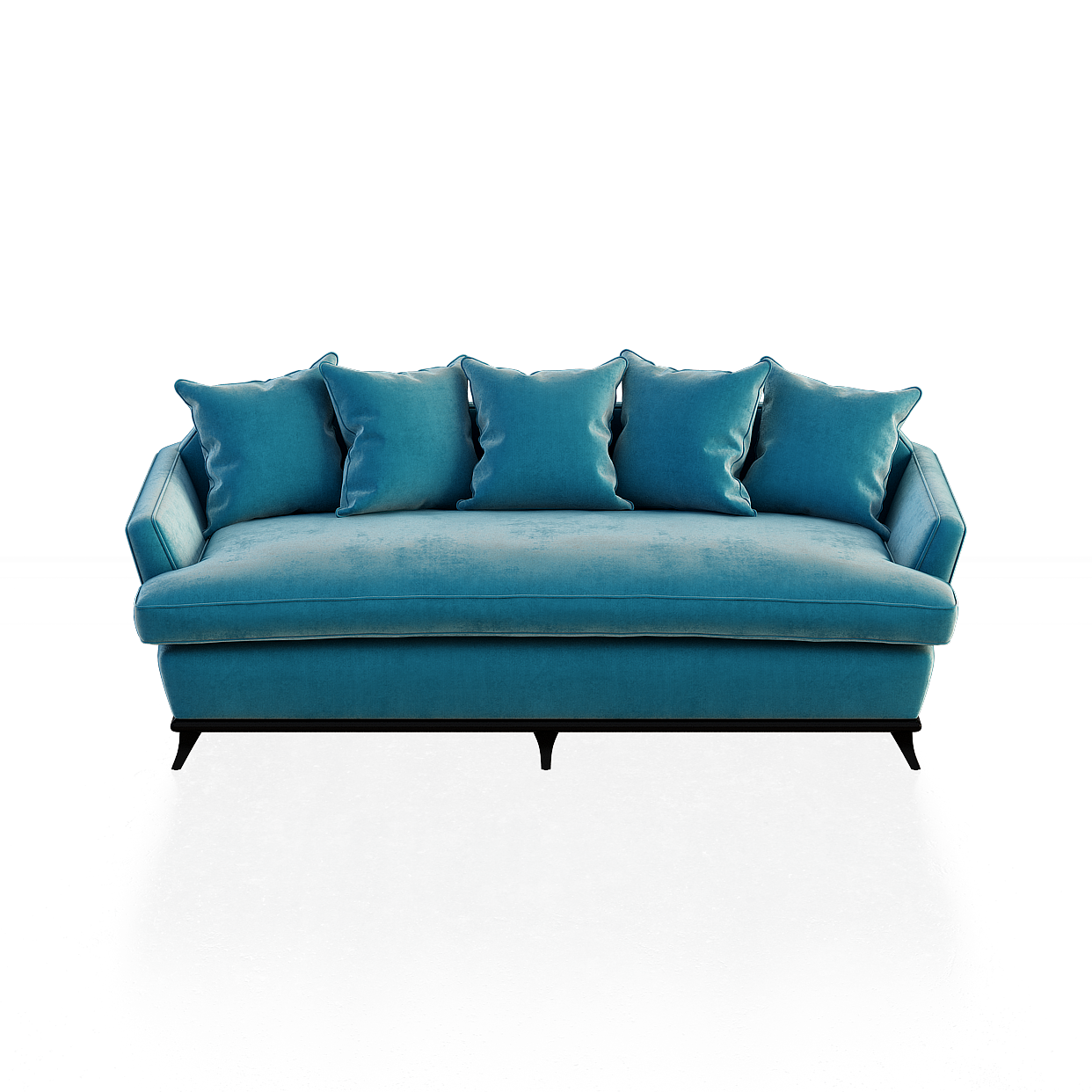 Velvet Comfort Sofa 3D Model – Nordic Minimalist Velvet