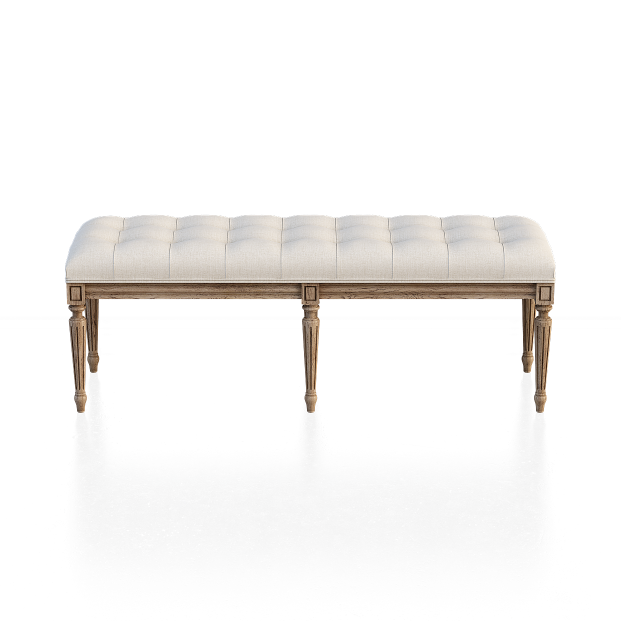 Classic Bench 3D Model – Vintage Upholstered Design