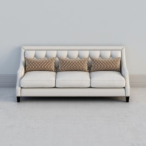 Stylish Low-Poly Sofa 3D model for Contemporary Designs