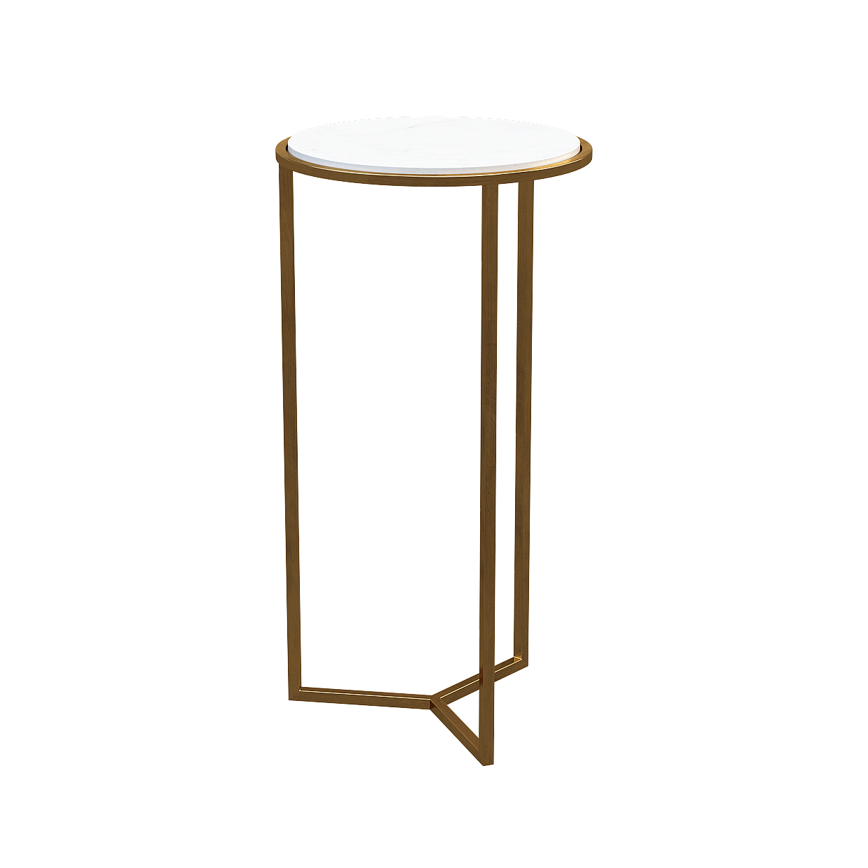 Elegant Minimalist Side Table 3D Model – Gold & Marble