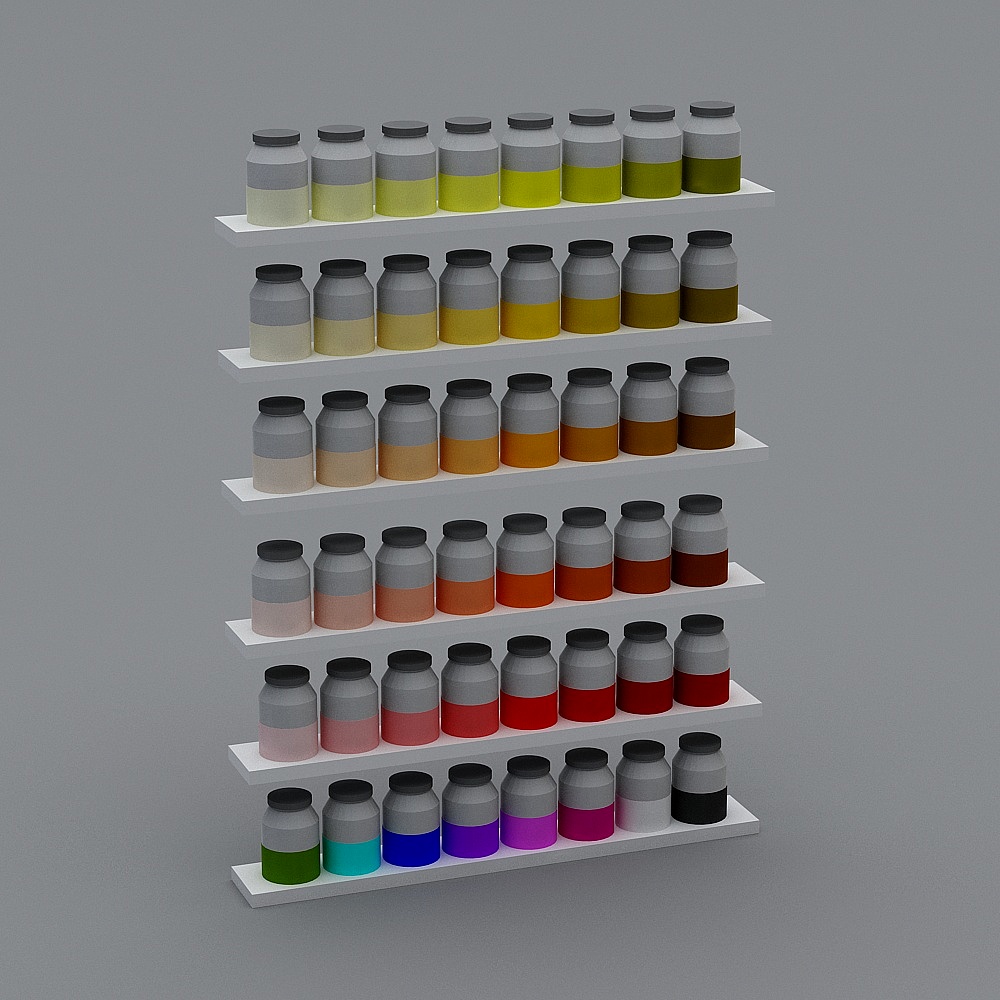 Colorful Bottle Rack 3D model
