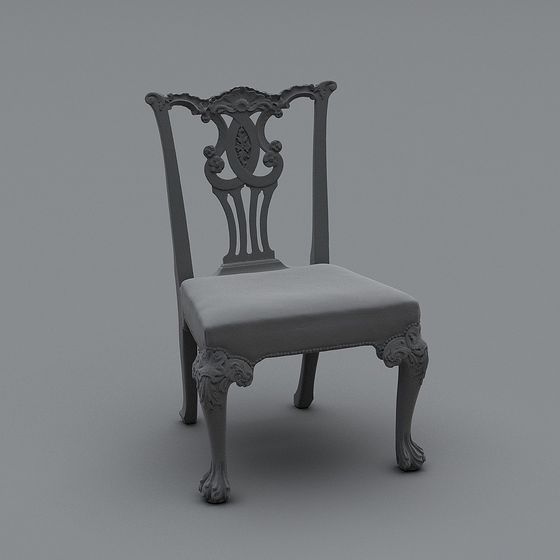 Classic Low-Poly Chair 3D model with High Detail