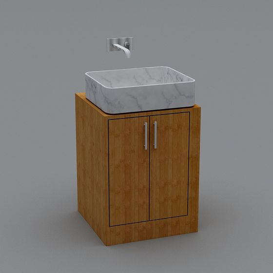 Stylish Bathroom Cabinet 3D model for Modern Interiors