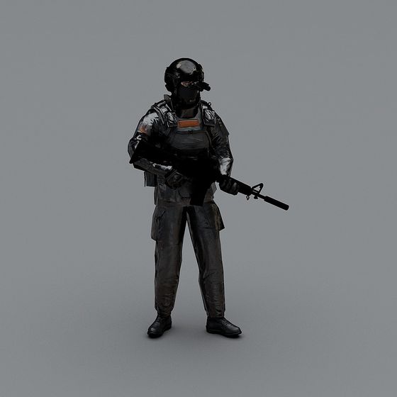 Intruder Low-Polygon High-Detail 3D model