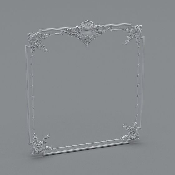 Elegant Low Polygon Decorative Mirror Frame 3D model