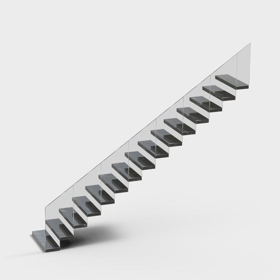 Futuristic Minimalist Staircase 3D model