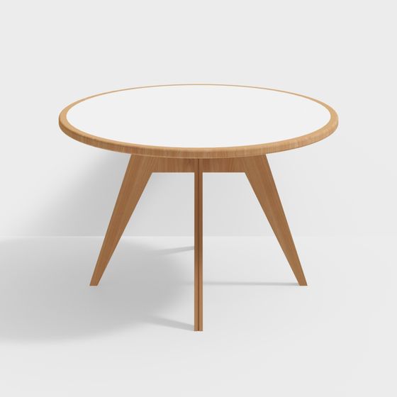 Stylish Low-Poly Round Table 3D Model