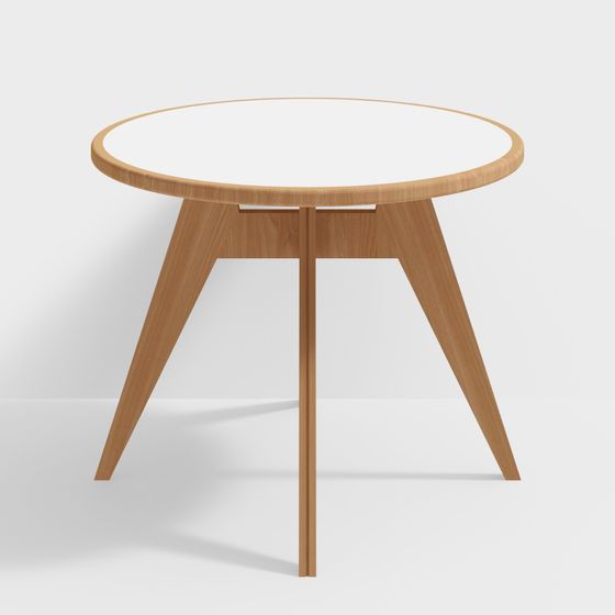 Stylish Low-Poly Round Table 3D model