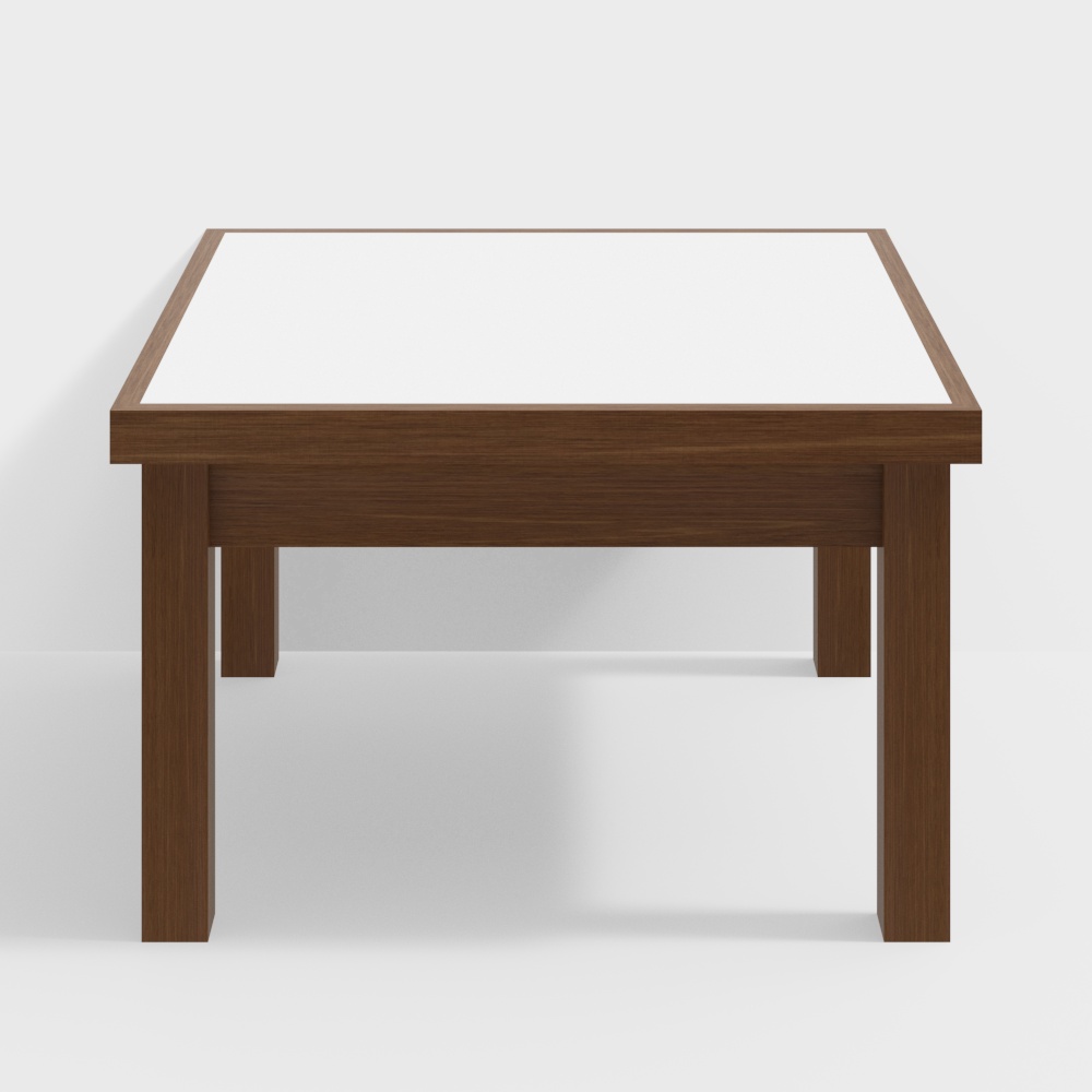 Square Wooden Table 3D Model