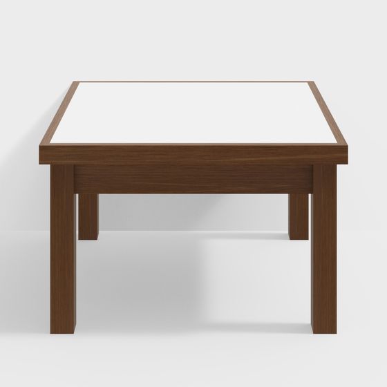Square Wooden Table 3D Model