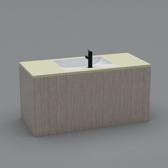 Modern Minimalist Bathroom Vanity 3D model