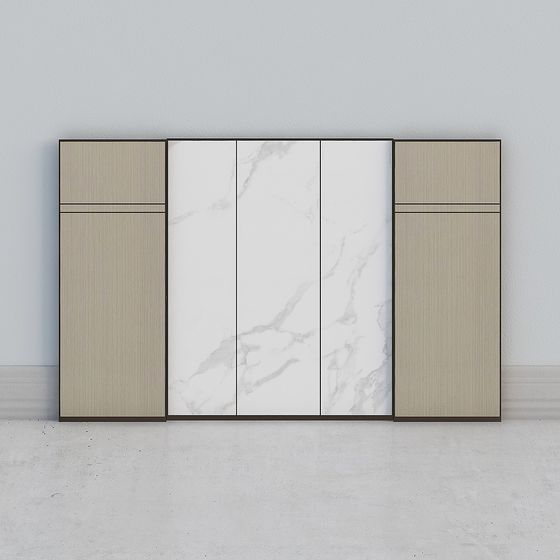 Marble and Wood Texture Cabinet Door 3D model