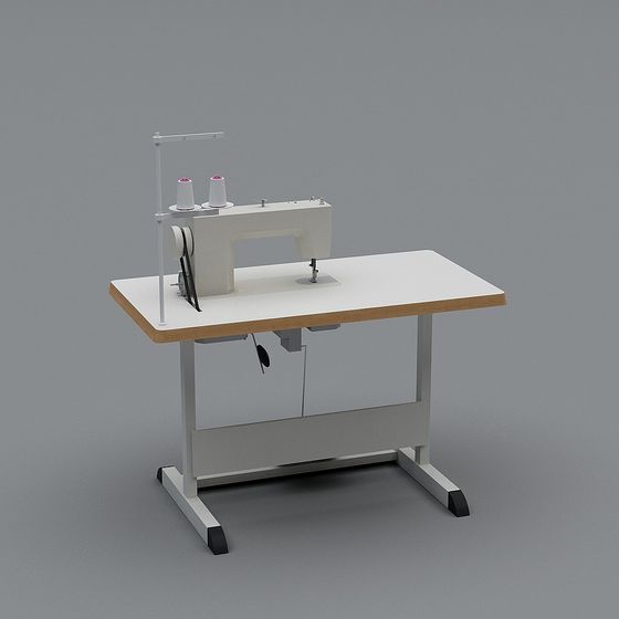 Stylish Low-Poly Sewing Machine 3D model