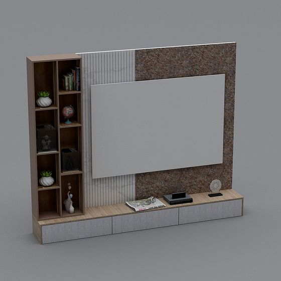 Stylish 3D Model TV Wall for Modern Interiors