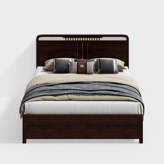 Mid-Century Modern Bed 3D model