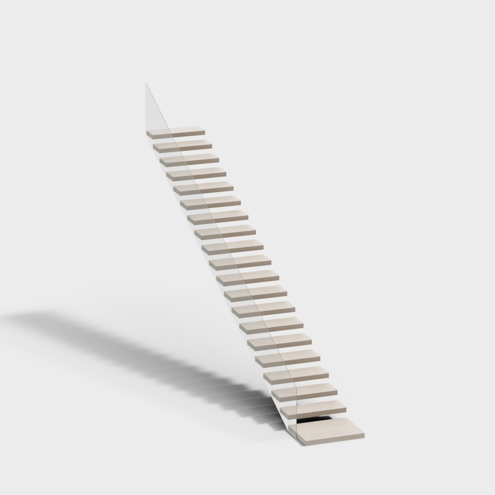Elegant Glass Staircase 3D model