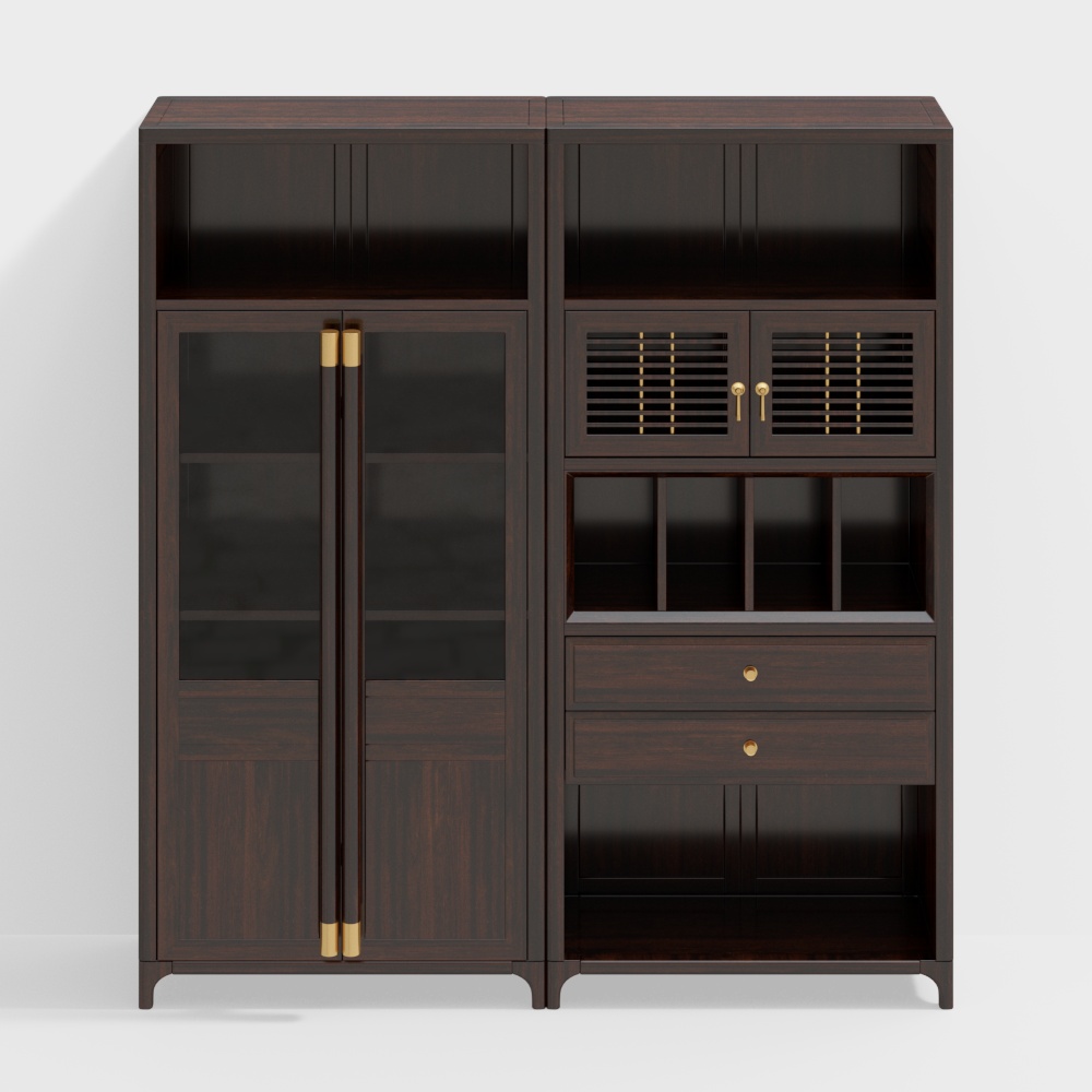 Combination bookcase side cabinet + middle cabinet