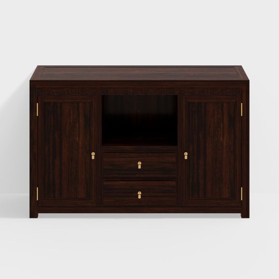 Classic Wooden TV Cabinet 3D model