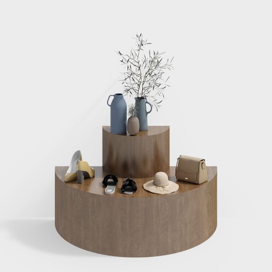 Elegant Curved Showcase 3D model