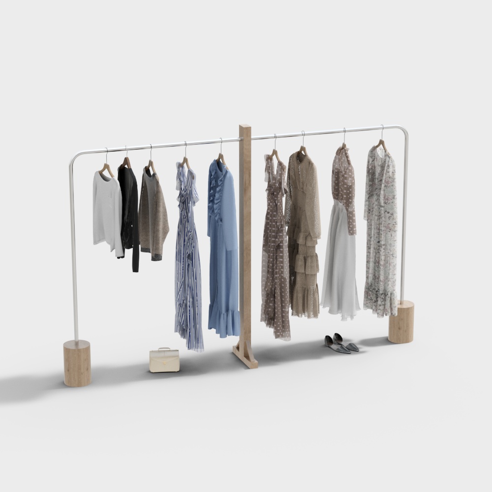 Modern Minimalist Clothes Rack 3D model